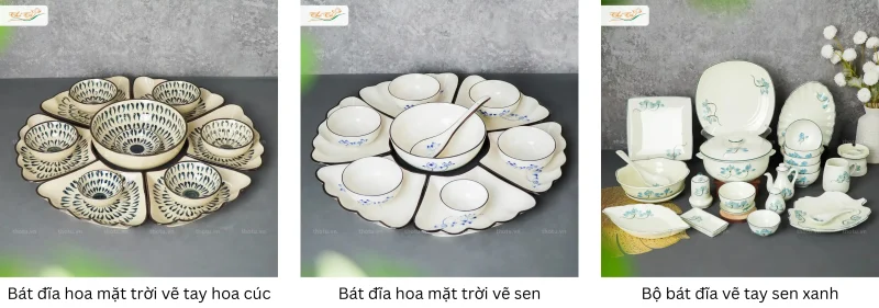 Một số bộ bát đĩa gốm sứ