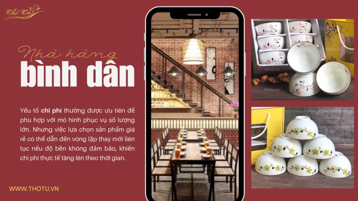 Lựa chọn bát đĩa gốm sứ cho nhà hàng bình dân