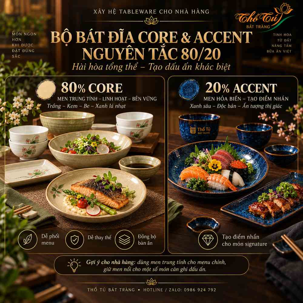 Quy tắc phối màu bát đĩa theo màu món ăn