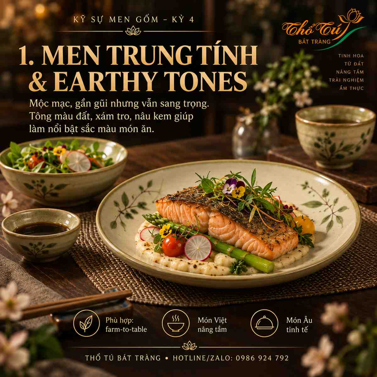 Quy tắc phối màu bát đĩa theo màu món ăn